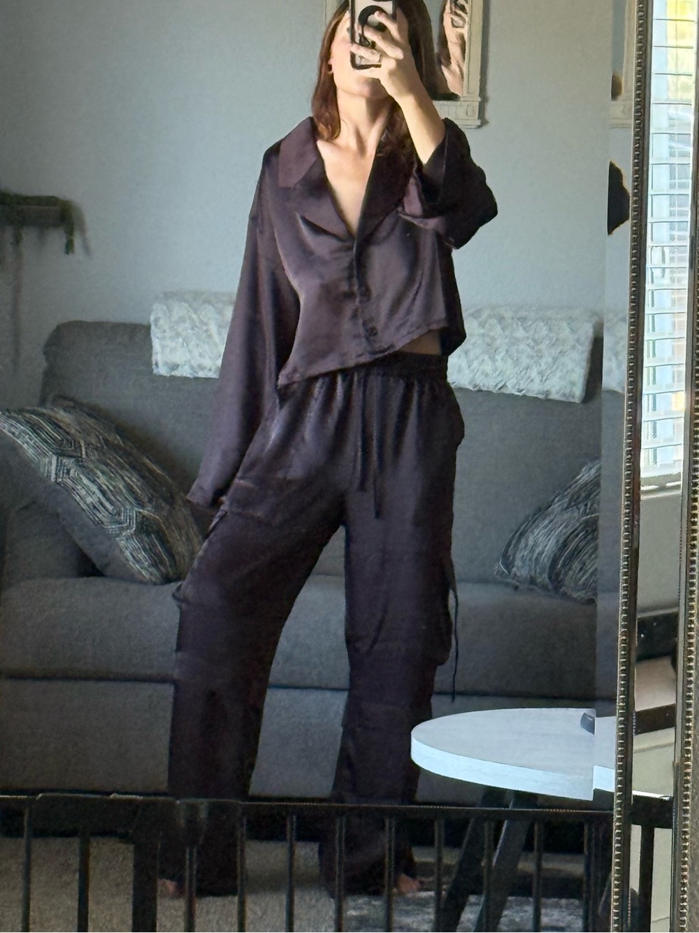 Beach Riot Satin Outfit - brown